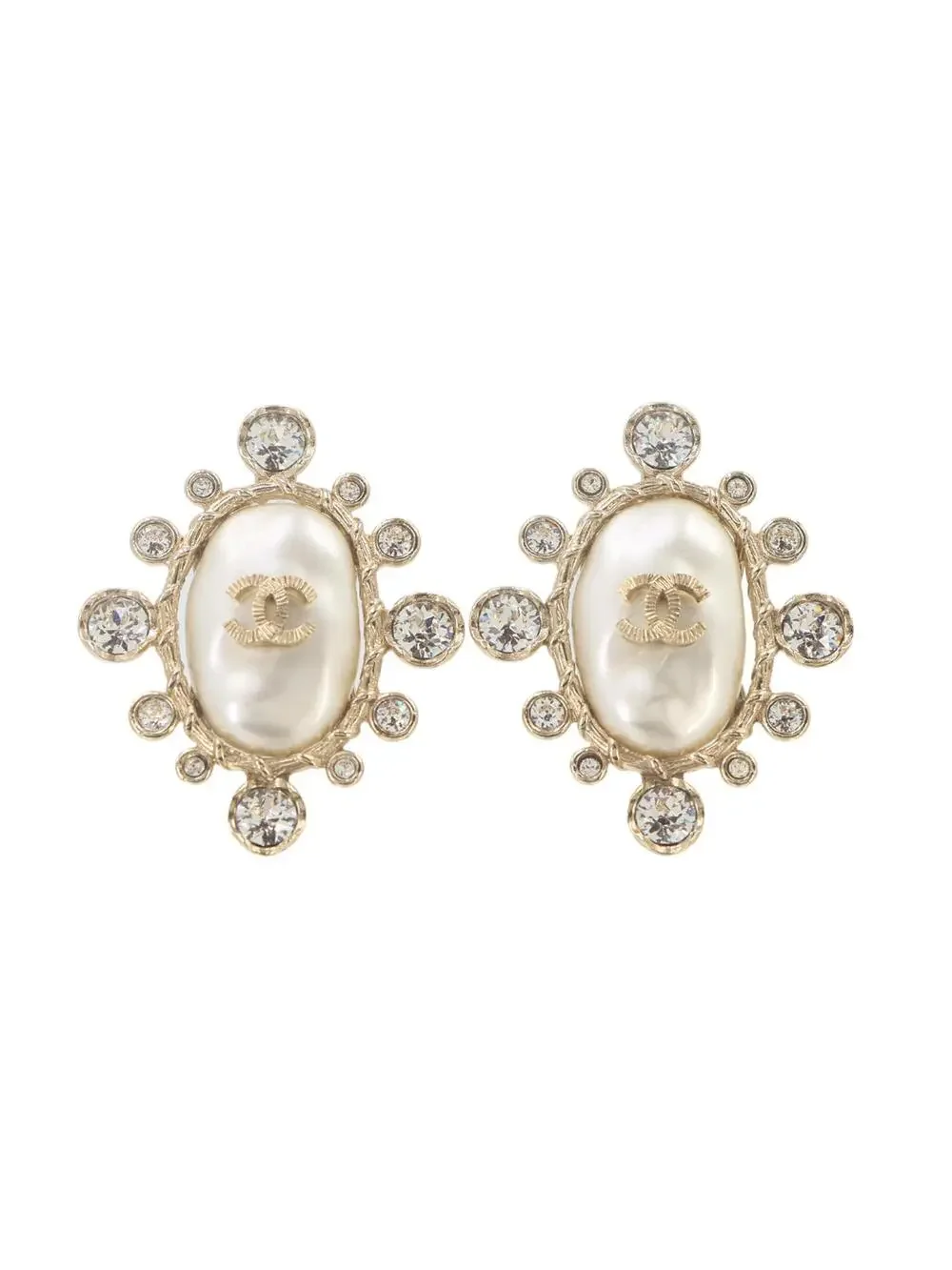 Chanel Cc Logo Clip-On Earrings Gold- #357866C99B
